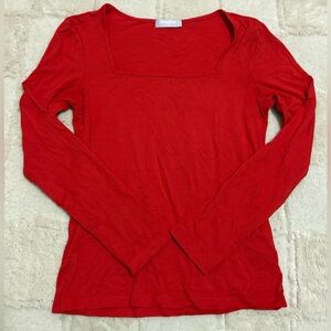 Elegant Red Long Sleeve Top